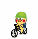 小黄鸡戴绿帽骑车