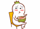 坐椅子上吃西瓜
