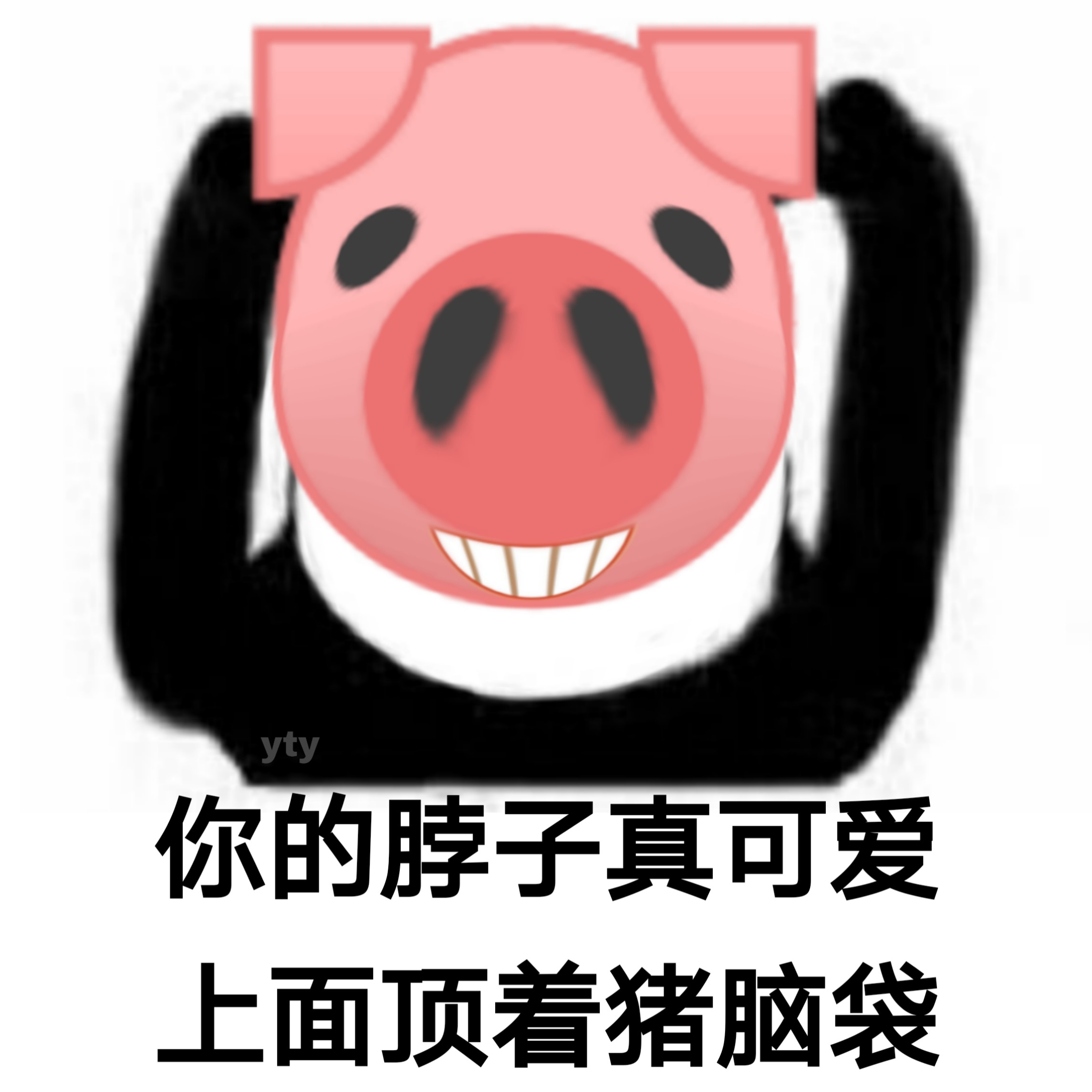 yty你的脖子真可爱上面顶着猪脑袋