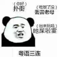 扑街去老母出来玩吗哋屎啦雷粤语三连