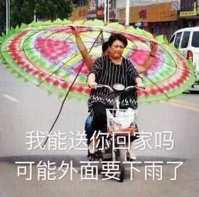 我能送你回家吗可能外面要下雨了骑单车头顶花圈