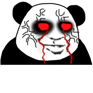 教皇熊猫头黑眼圈红眼流血