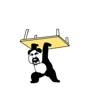 斯巴达熊猫头举起桌子